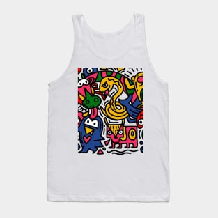 cute cartoon sketch animals Tank Top